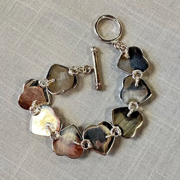 Sterling Silver Thailand Puffy Heart Bracelet - Picture 8 of 14